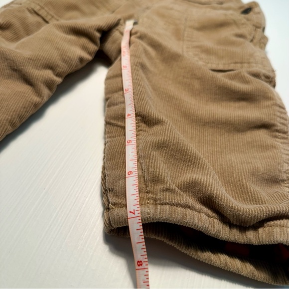 OSHKOSH B'GOSH KHAKI CORDUROY & PLAID OVERALLS - Picture 9 of 12